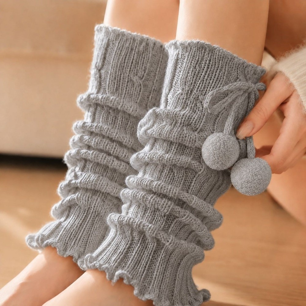 Boot Sock Slouchy - 니트 레그 워머 케이블 니트 패턴