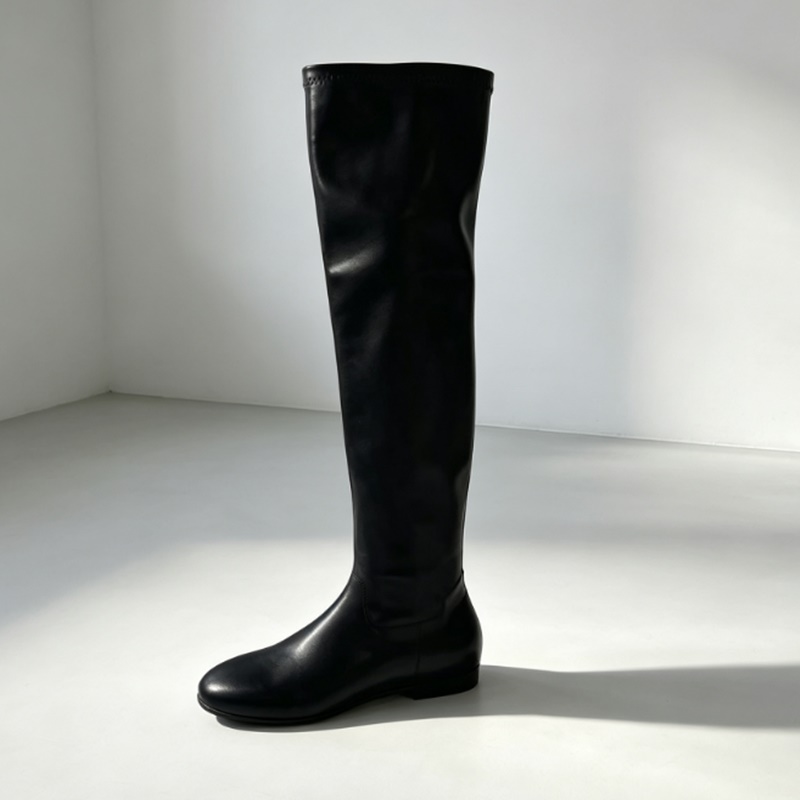Boot Sock Slouchy - 브라운 소프트 스트레치 인조 가죽 슬라우치