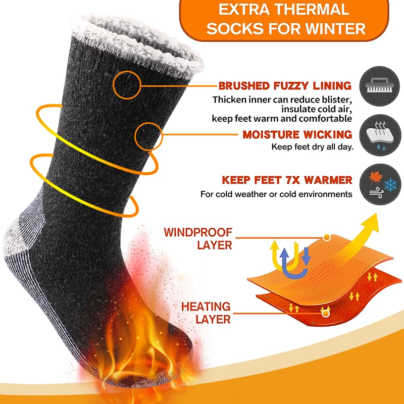 남성 여성을위한 3 쌍 고품질 두꺼운 겨울 눈 야외 스 - Thermal Sock Winter 리뷰 및 가격