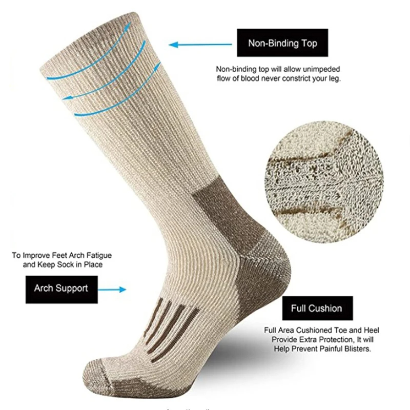 80% 울 양말 따뜻한 두꺼운 하이킹 쿠션 크루 양말  - Wool Hiking Sock 리뷰 및 가격